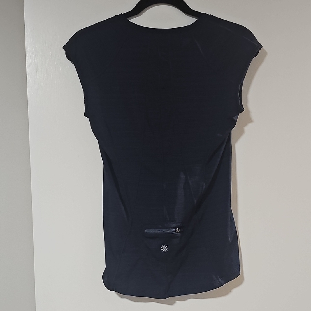 Athleta Dark Blue Zip-Front Blouse - Picture 3 of 3